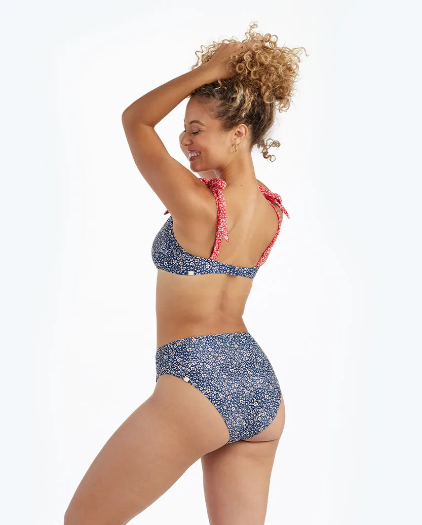 The Tie Marina Bikini Top - In Bloom in Deep Sea & Lava sold by Summersalt product image thumbnail 2