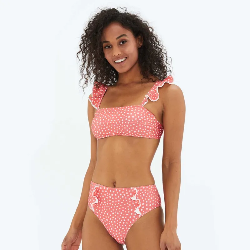 The Ruffle Oasis in Coral Bikini Bundle sold by Summersalt