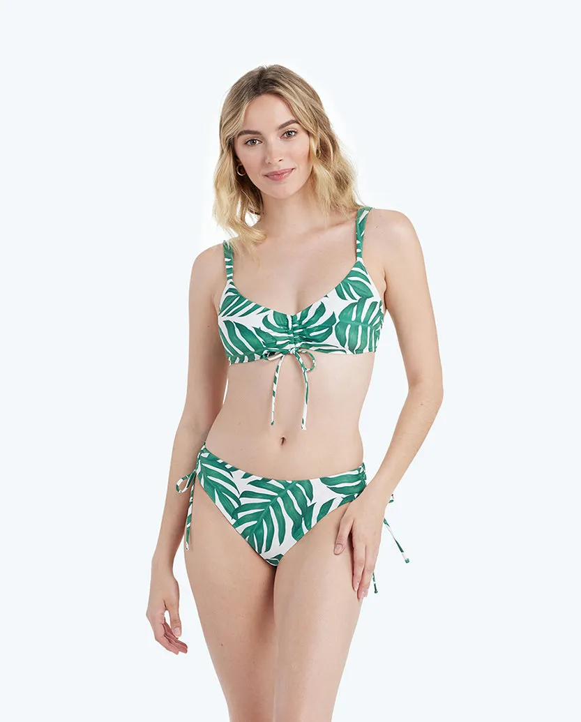 The Cinched Bikini Bottom - Paradise Palms sold by Summersalt