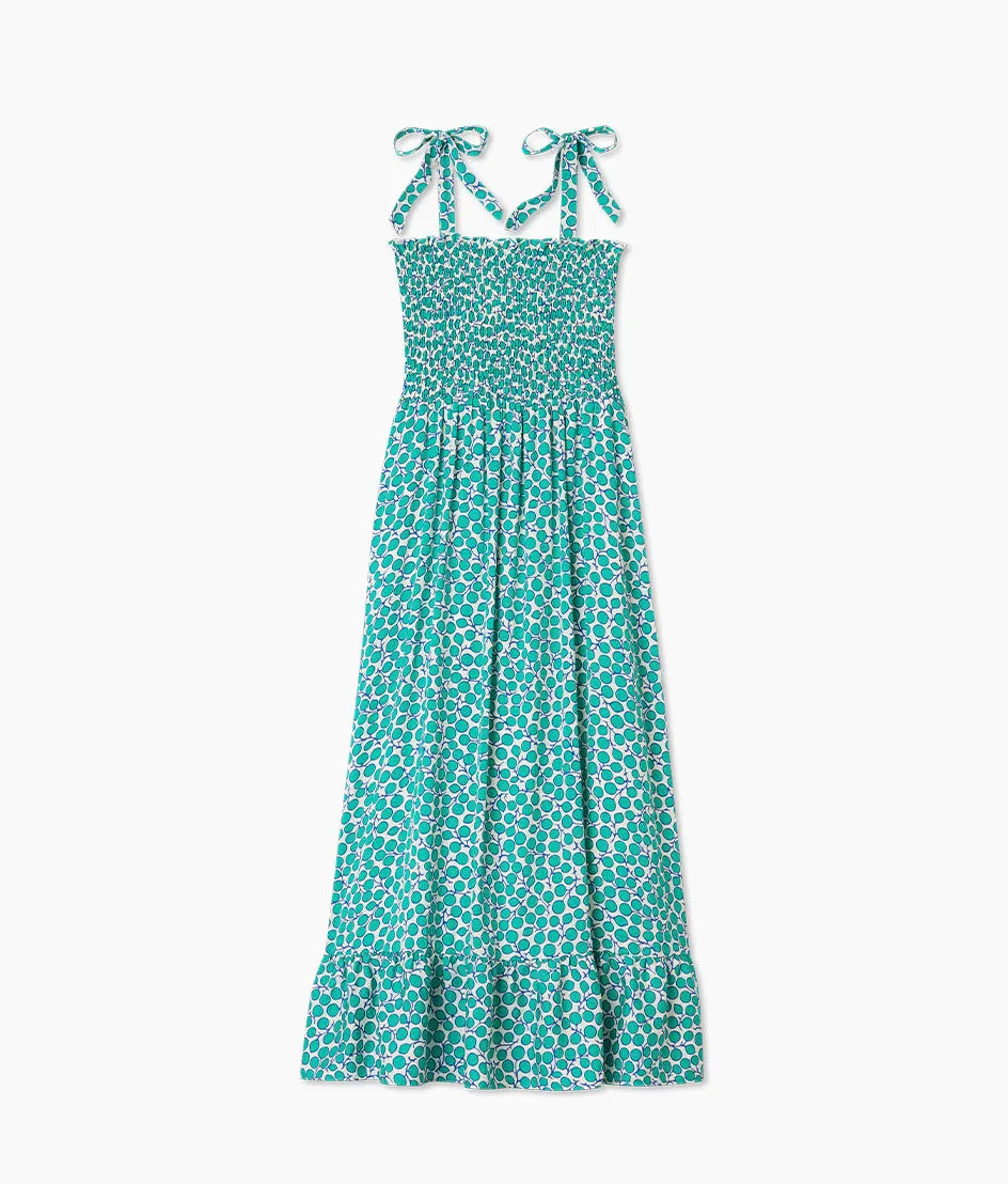 The Silky Luxe Smocked Maxi Dress - Summer Sprig in Seagreen sold by Summersalt product image thumbnail 5