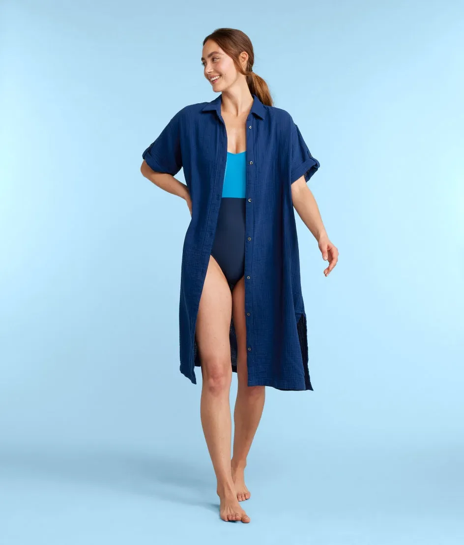 The Cloud Gauze Midi Dress Cover-Up - Deep Sea sold by Summersalt product image thumbnail 4