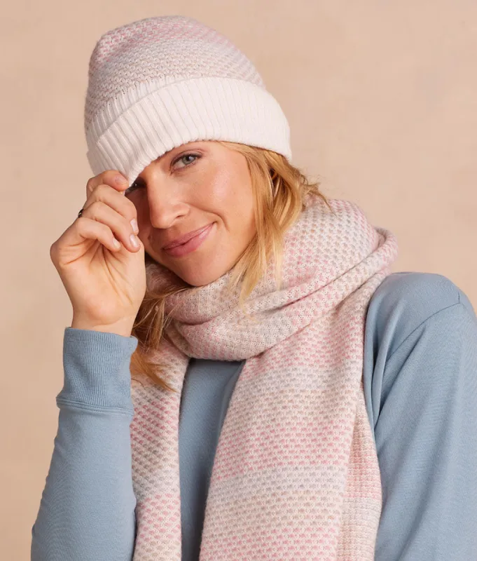 The Coziest Cashmere Blend Soft Stripe Hat - Pastel Soft Stripe sold by Summersalt