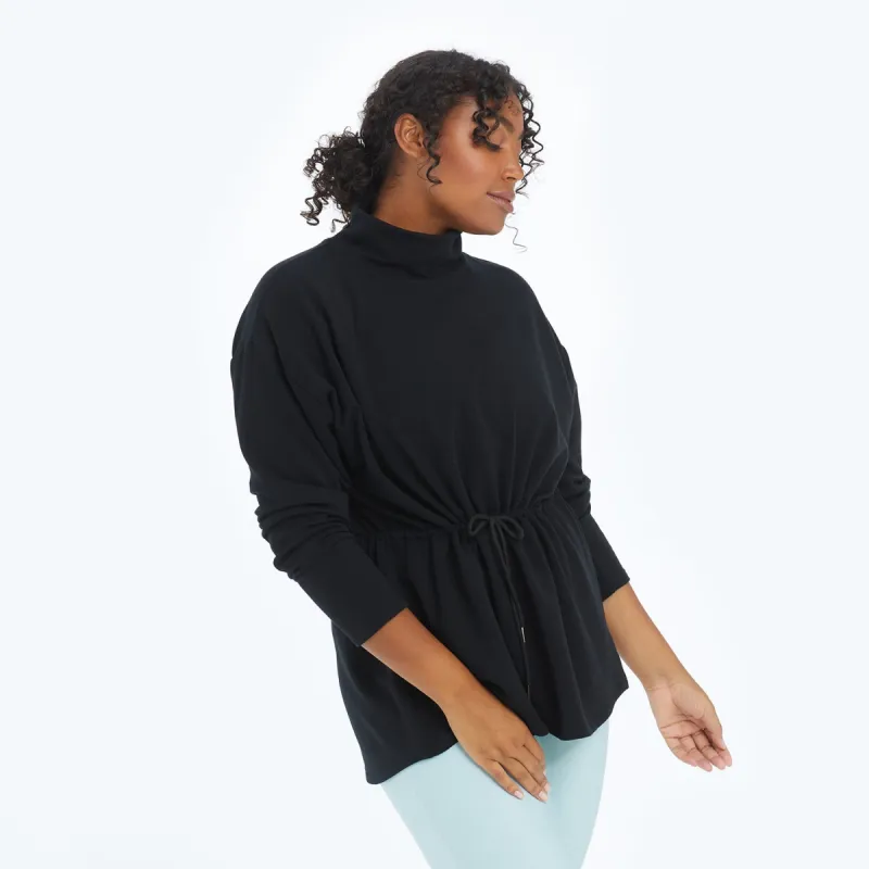 The Softest French Terry Cinched Waist Pullover - Sea Urchin sold by Summersalt