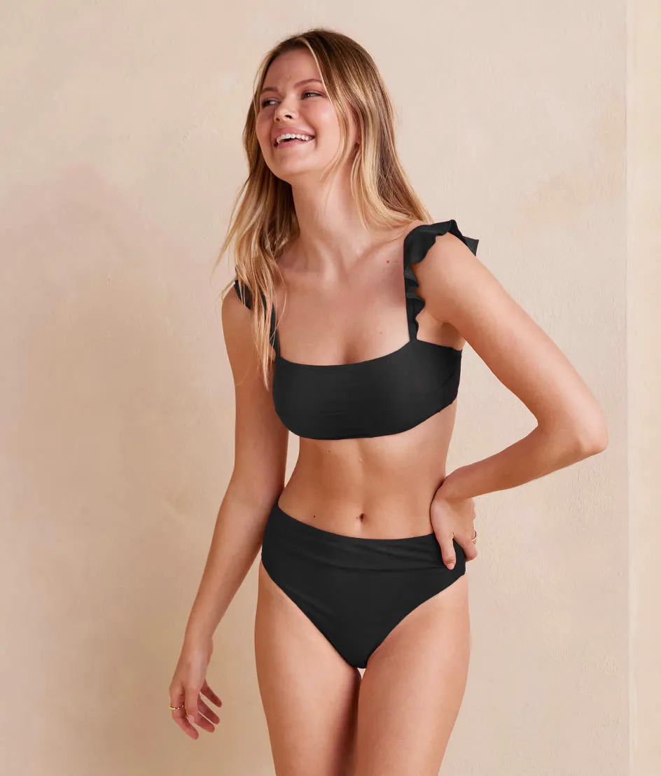 The Ruffle Oasis Bikini Top - Sea Urchin sold by Summersalt