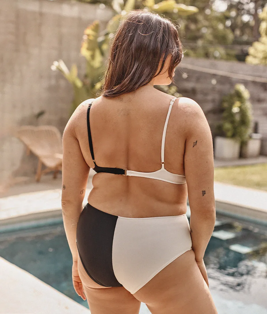 The Split High Leg High Rise Bikini Bottom - Sea Urchin & White Sand sold by Summersalt product image thumbnail 4