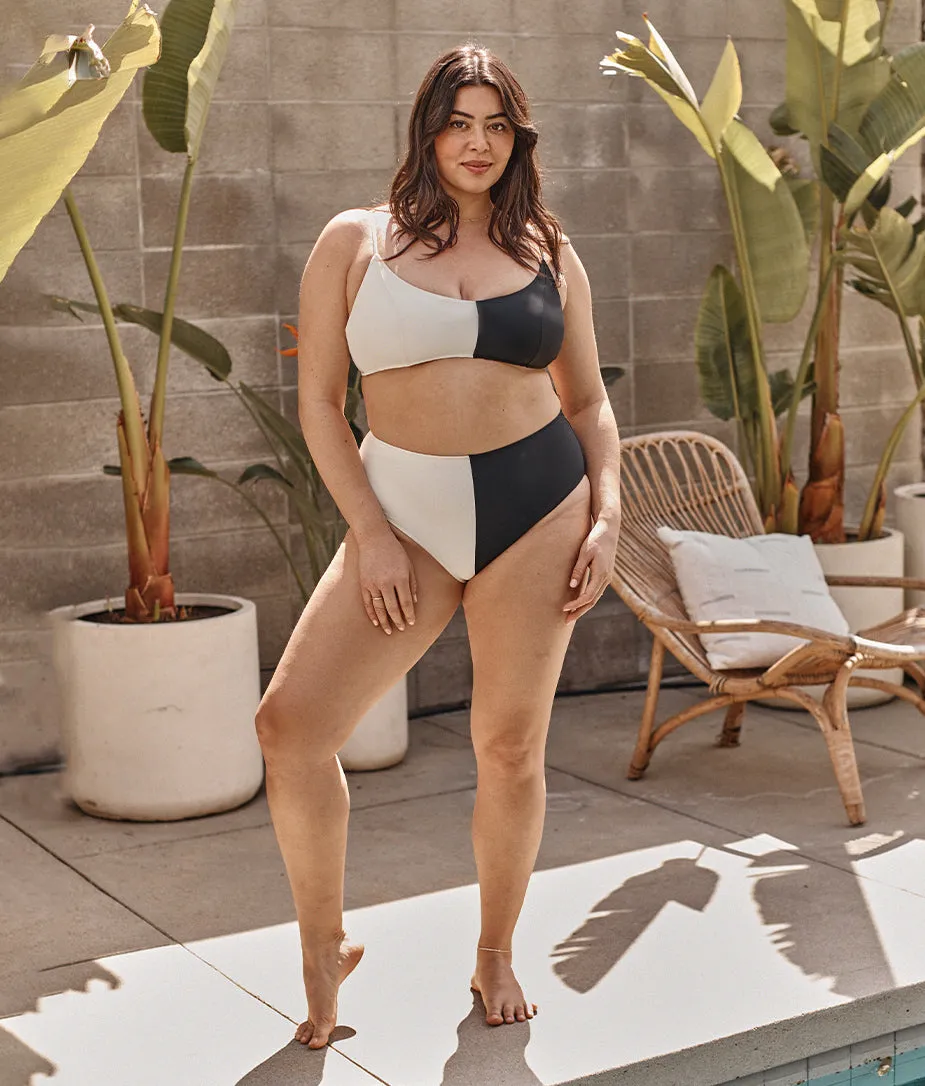 The Split High Leg High Rise Bikini Bottom - Sea Urchin & White Sand sold by Summersalt product image thumbnail 3