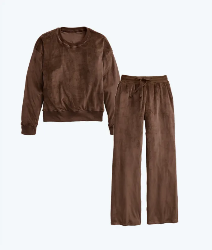The Plush Velour Relaxed Crew & Lounge Pant Bundle made by Summersalt