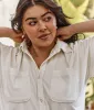 The Towel Terry Button-Down Shirt - White Sand sold by Summersalt