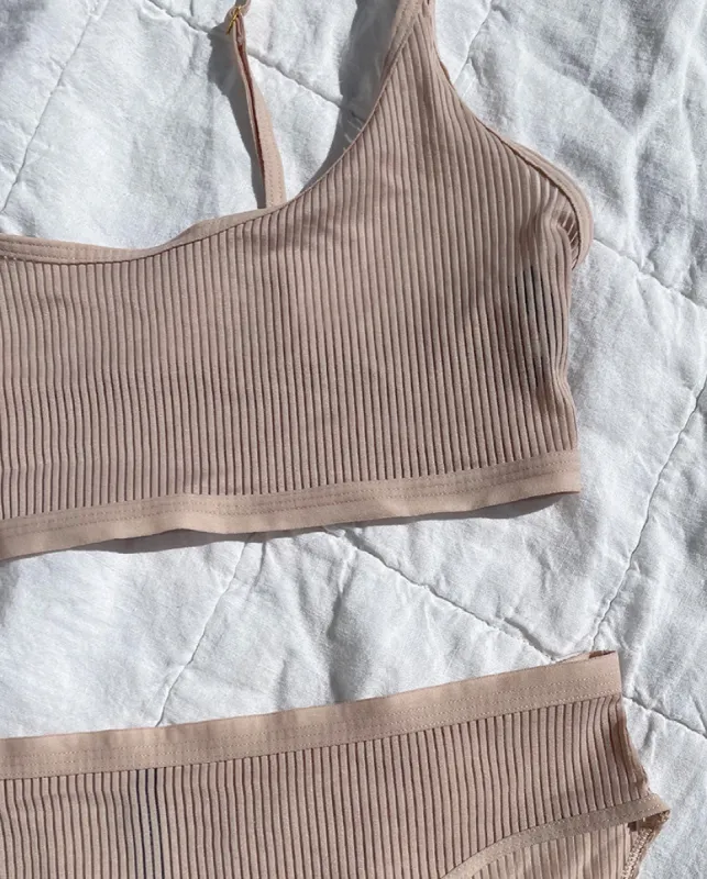 The Feel Free Adjustable Bralette - Latte sold by Summersalt
