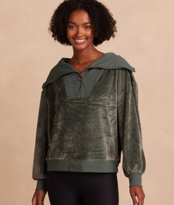 The Plush Velour Half-Zip Pullover - Main sold by Summersalt