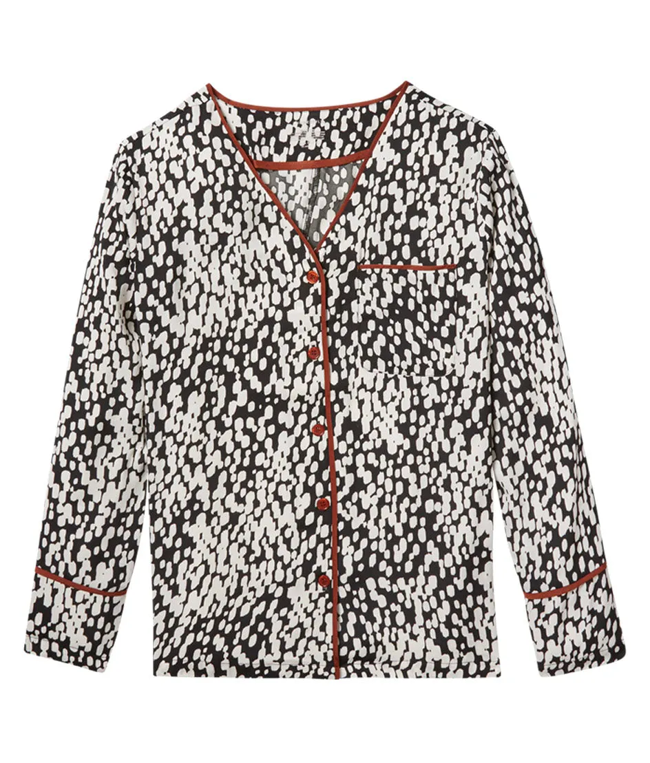 The Cloud 9 Luxe Pajama Set - Watercolor Dot in Sea Urchin & White Sand sold by Summersalt product image thumbnail 4