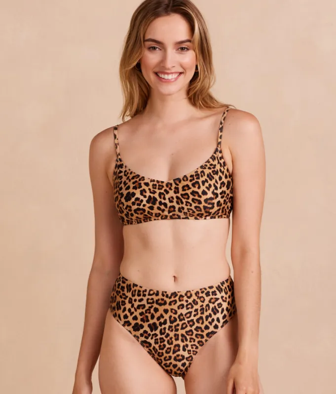 The Wanderlust Bikini Top - Leopard sold by Summersalt