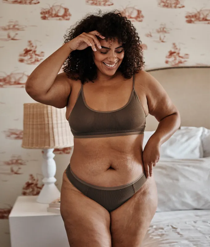 The Feel Free High Rise Brief Underwear - Clay made by Summersalt