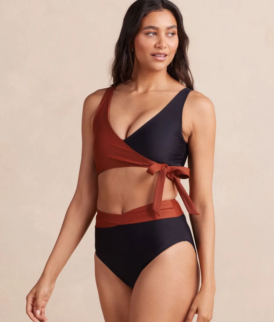 The Perfect Wrap Bikini Top - Amber & Sea Urchin sold by Summersalt