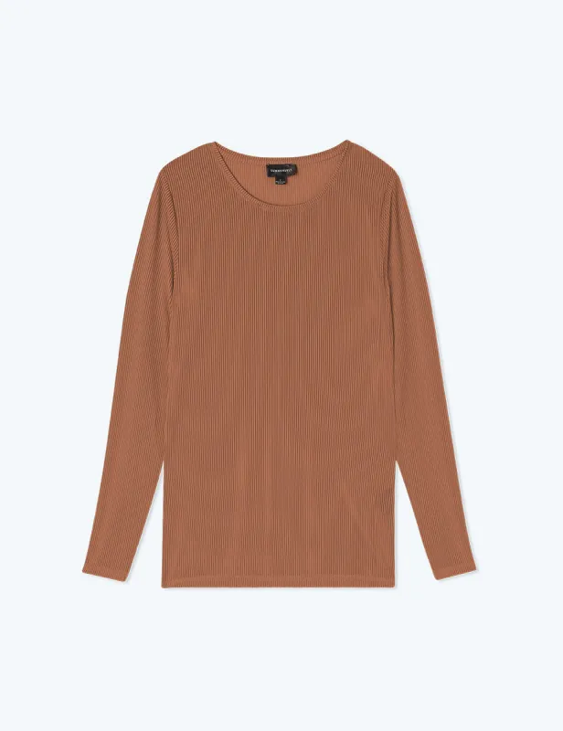 The Feel Free Long Sleeve Base Layer - Praline sold by Summersalt