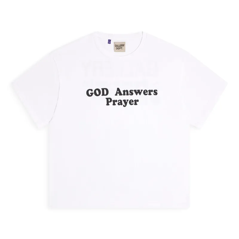 GOD ANSWERS PRAYER TEE sold by Gallery Dept.