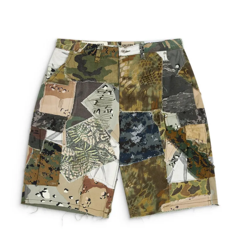 RETOUCHE CAMO PATCHWORK KENZIE SHORT made by Gallery Dept.