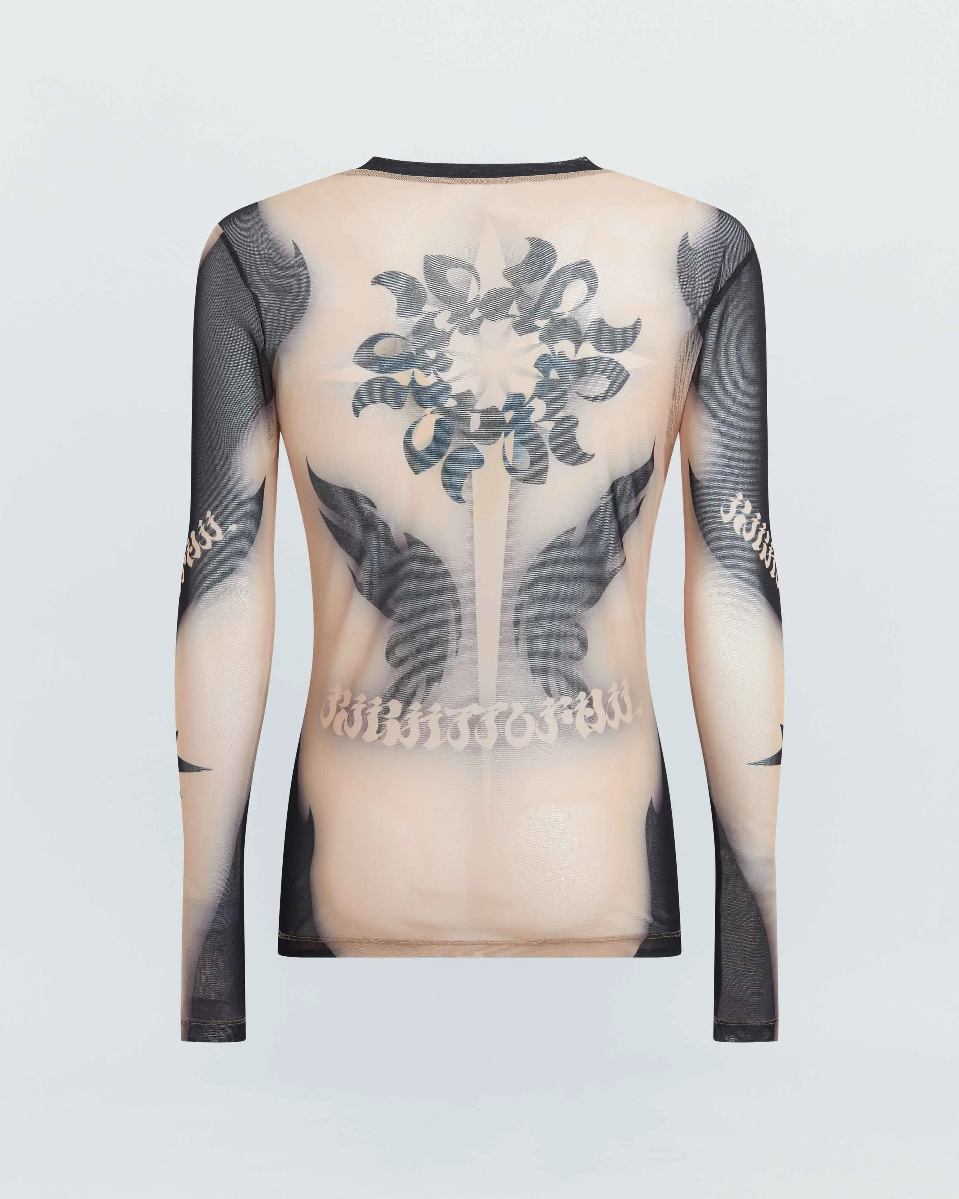TATTOO GRAPHIC LS MESH TIGHT TOP sold by KUSIKOHC product image thumbnail 2