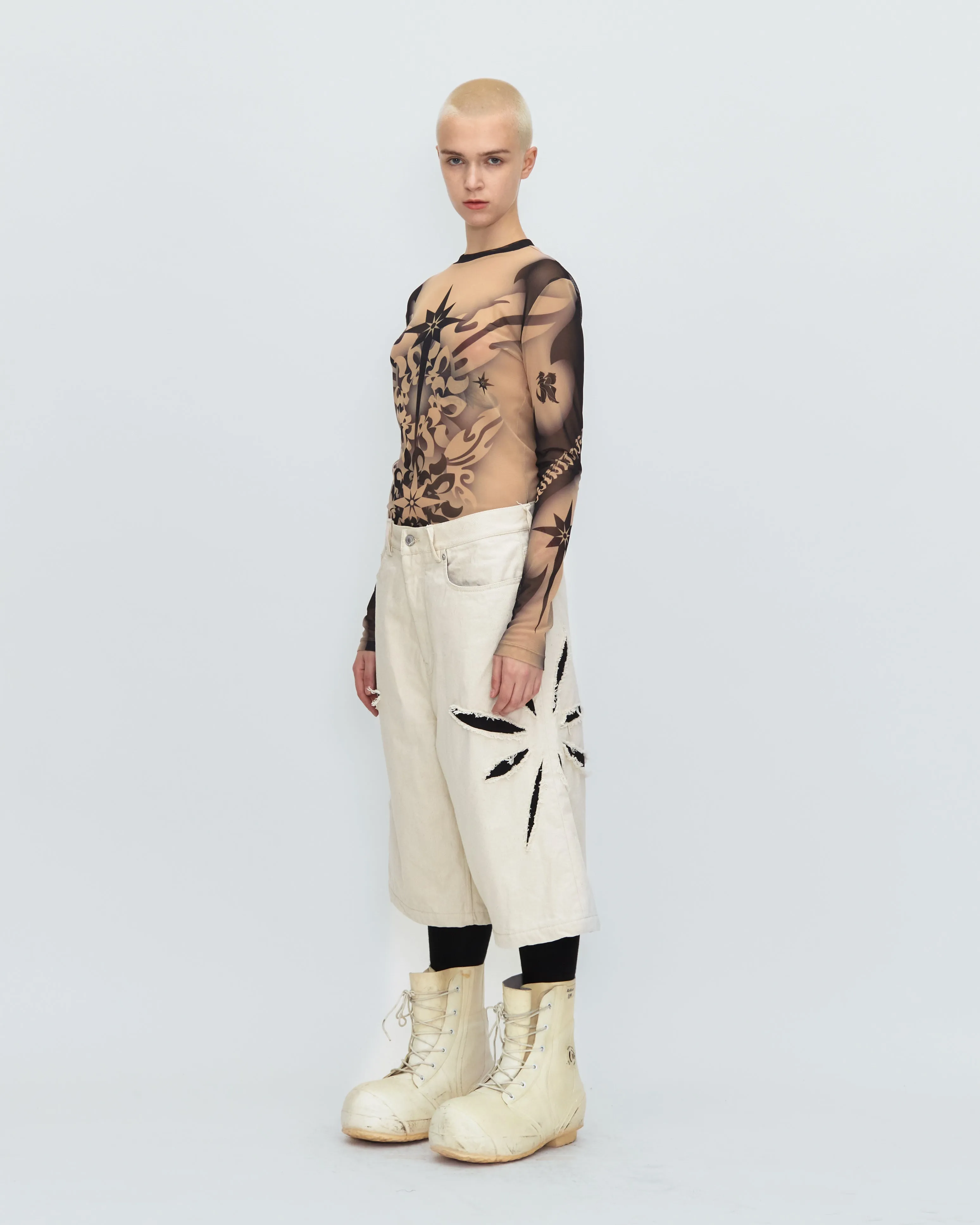 TATTOO GRAPHIC LS MESH TIGHT TOP sold by KUSIKOHC product image thumbnail 4