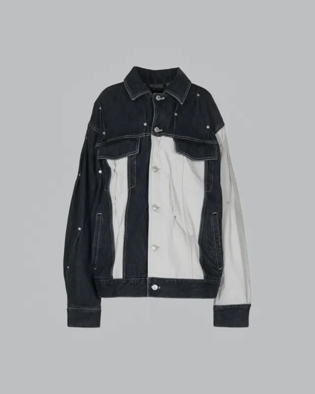 MULTI RIVET DENIM JACKET sold by KUSIKOHC