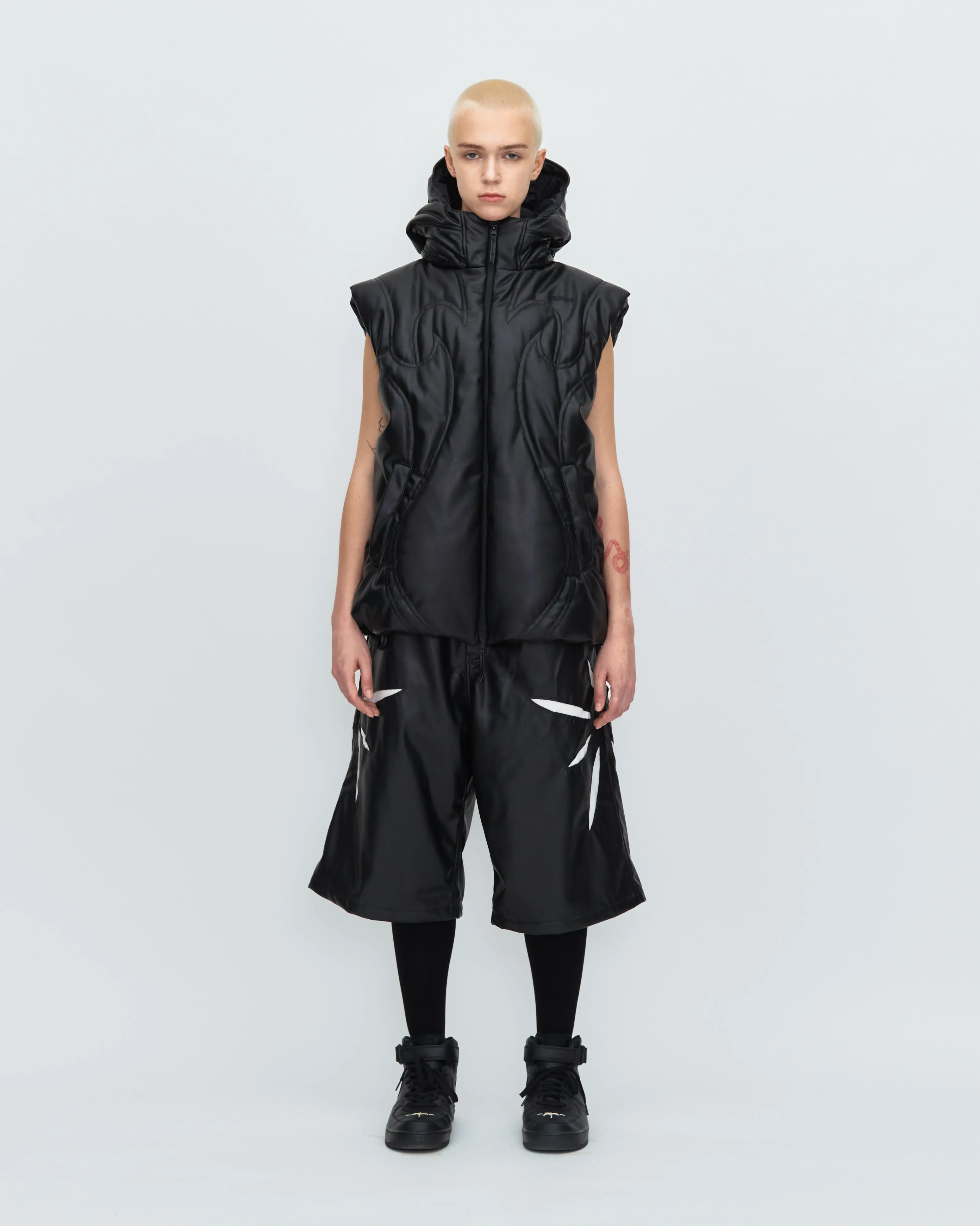 PADDED HELMET FAUX LEATHER VEST sold by KUSIKOHC product image thumbnail 3