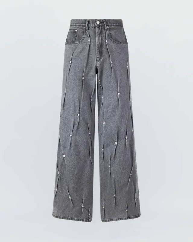 MULTI RIVET DENIM PANTS sold by KUSIKOHC