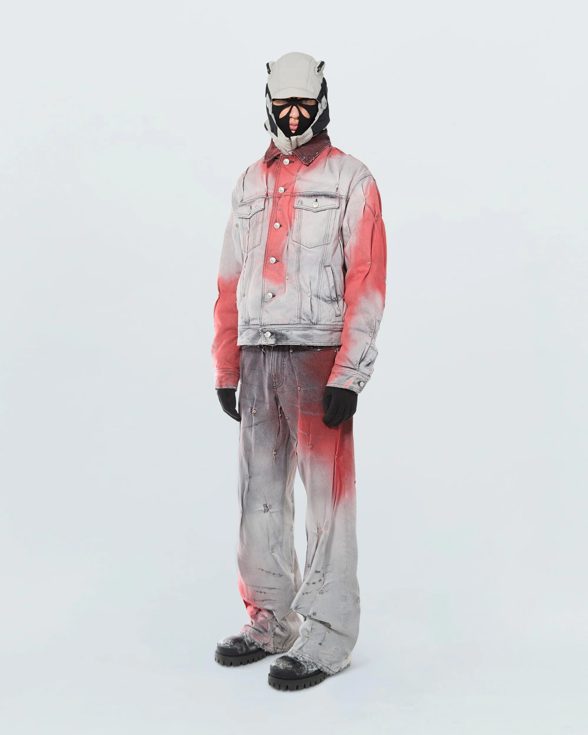 PADDED MULTI RIVET DENIM JACKET sold by KUSIKOHC product image thumbnail 4