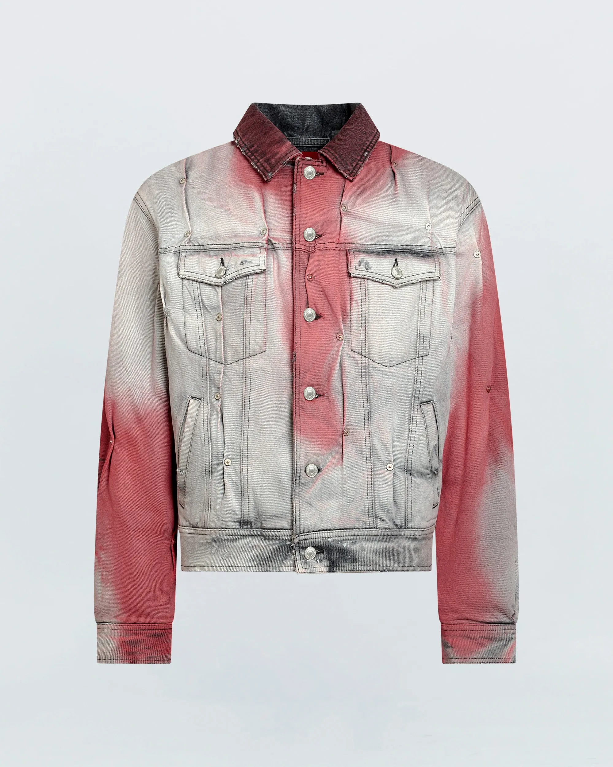 PADDED MULTI RIVET DENIM JACKET sold by KUSIKOHC