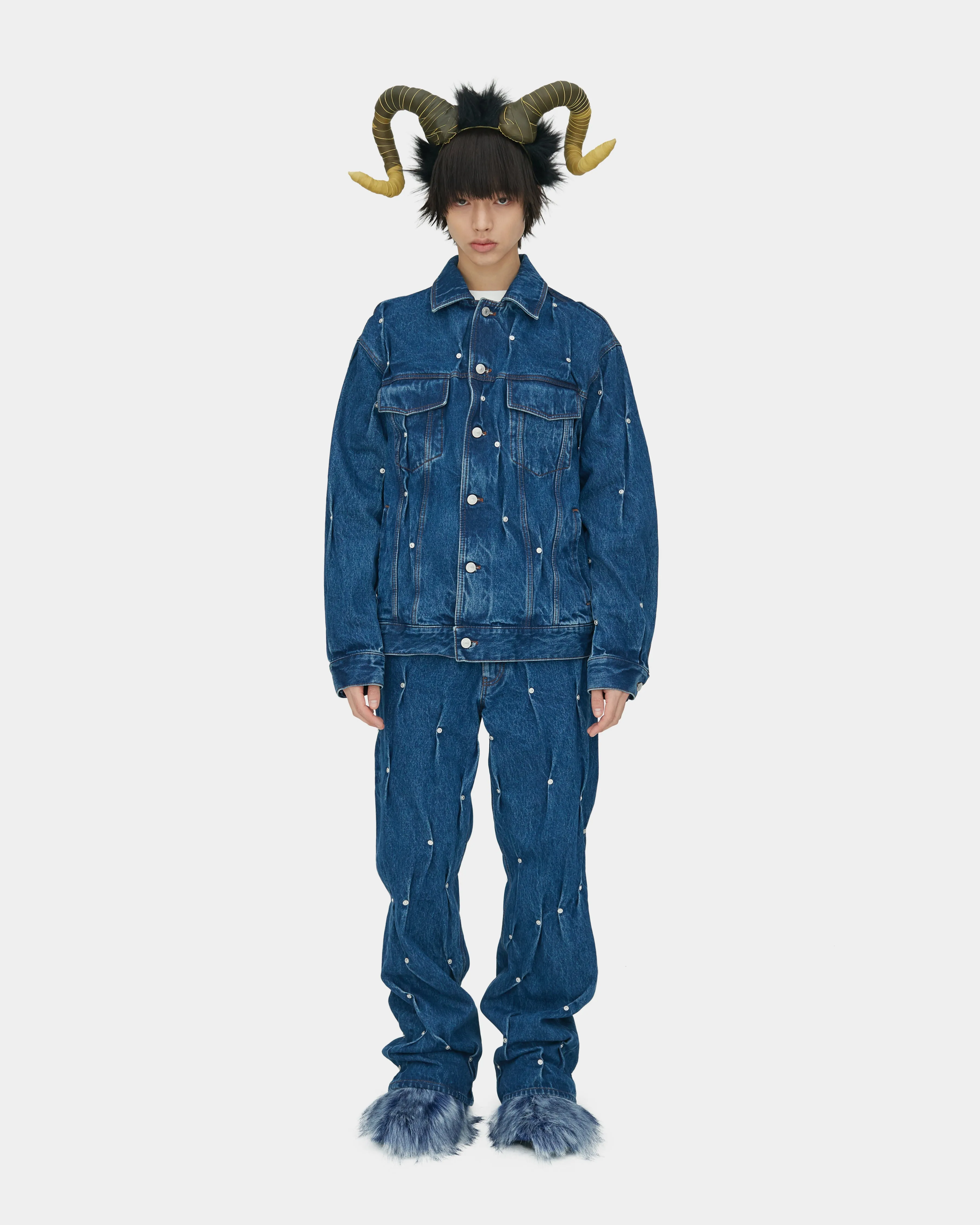 MULTI RIVET DENIM PANTS sold by KUSIKOHC product image thumbnail 3