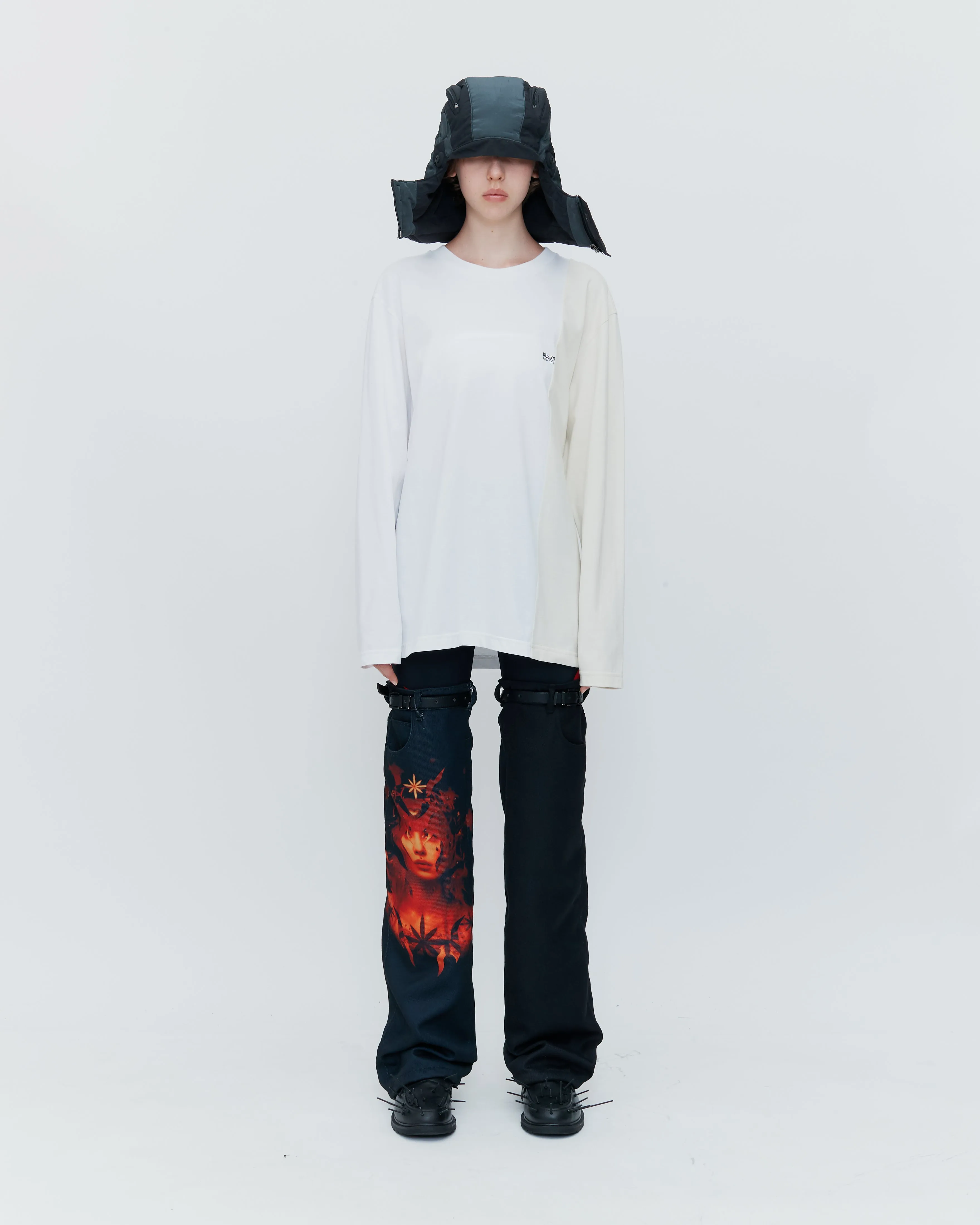 COLOR BLOCK LONG SLEEVE T-SHIRT sold by KUSIKOHC