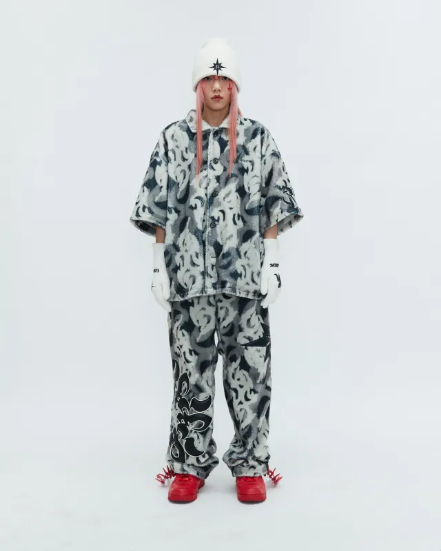 PATTERN FLEECE  SHORT SLEEVE SHIRT sold by KUSIKOHC