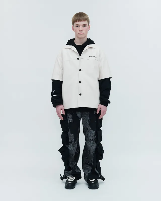 FANTASY MAN PRINT  FAUX LEATHER  SHORT SLEEVE SHIRT sold by KUSIKOHC