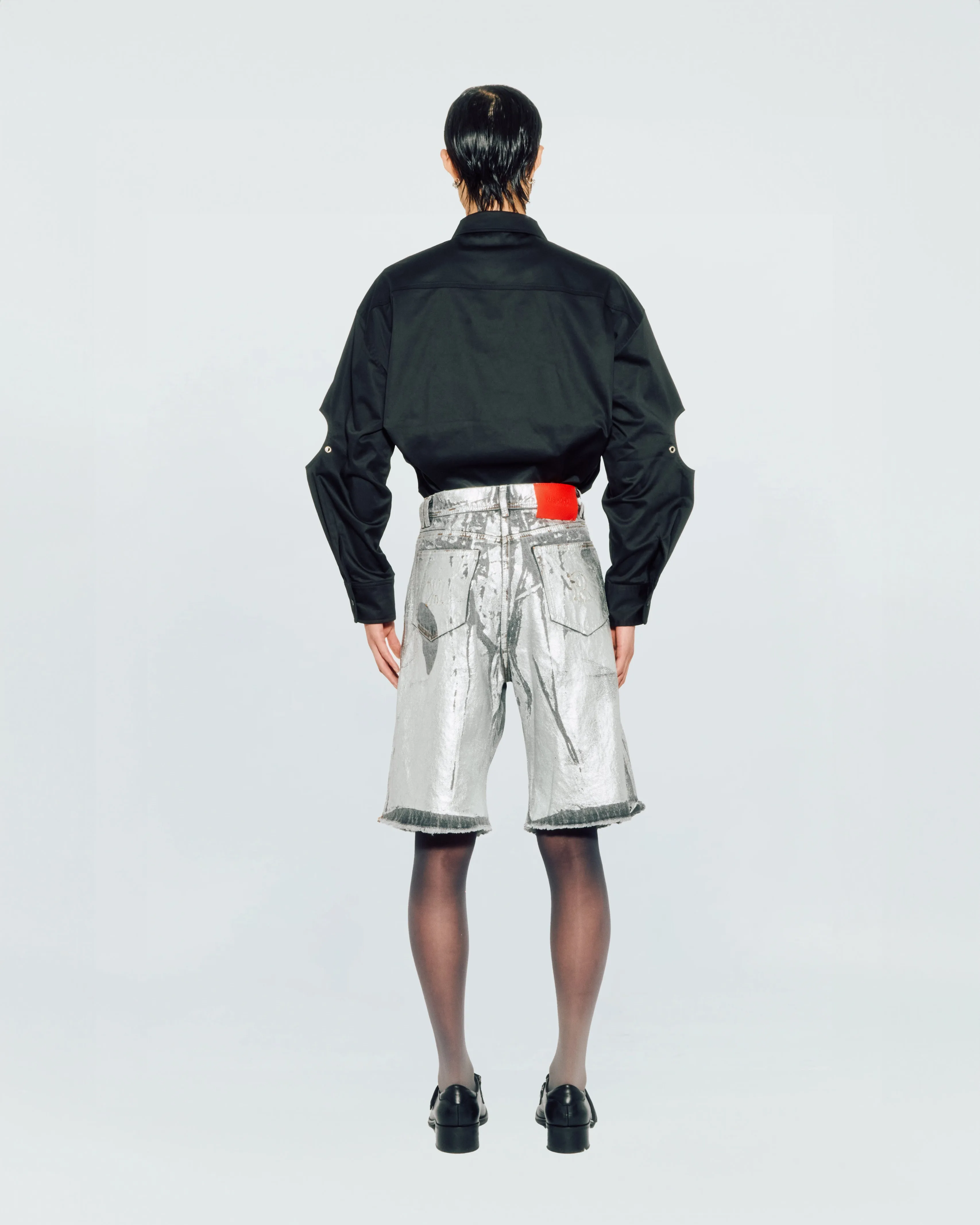 SILVER WASH DENIM SHORTS sold by KUSIKOHC product image thumbnail 5