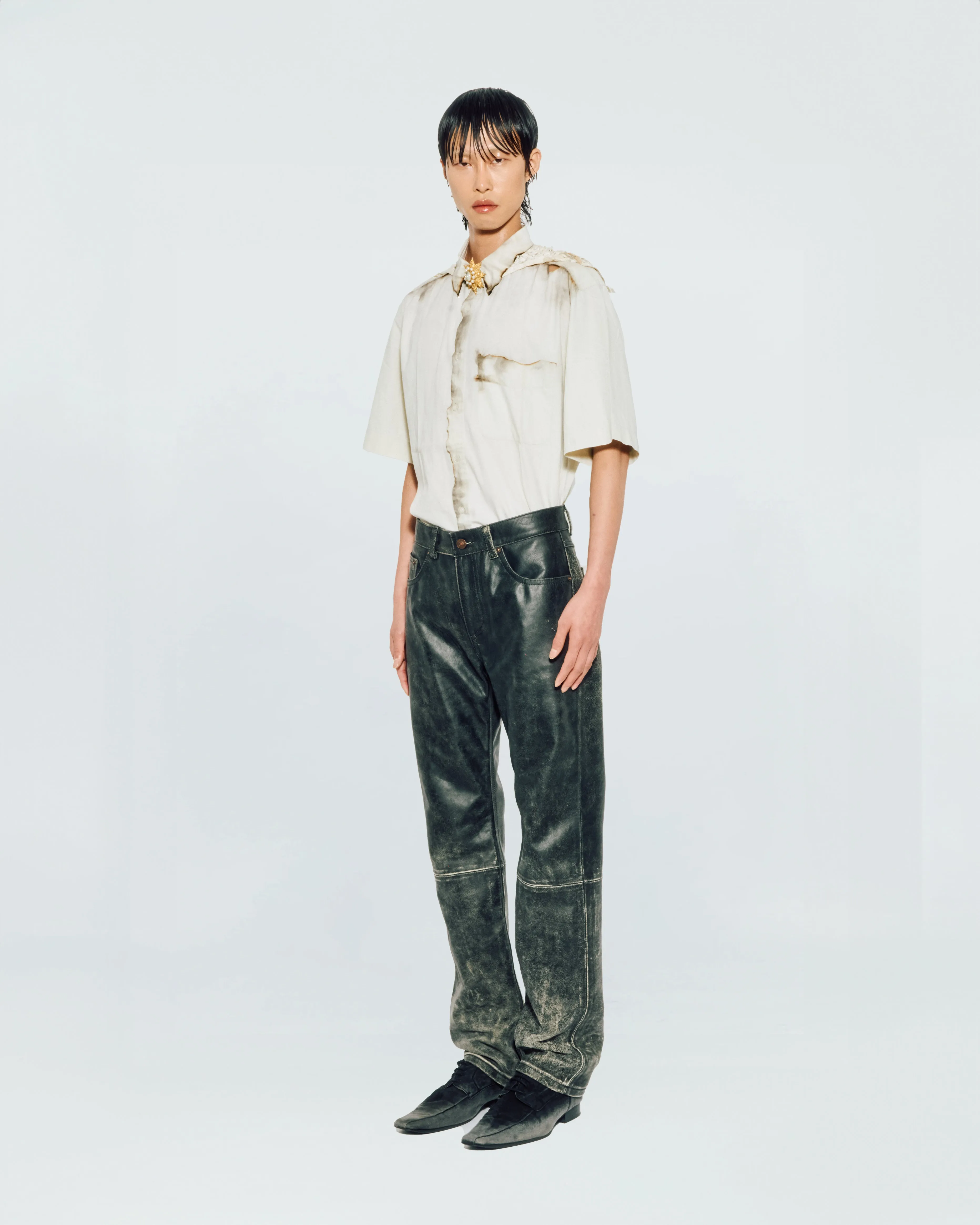 BLACK LEATHER PANTS sold by KUSIKOHC product image thumbnail 4