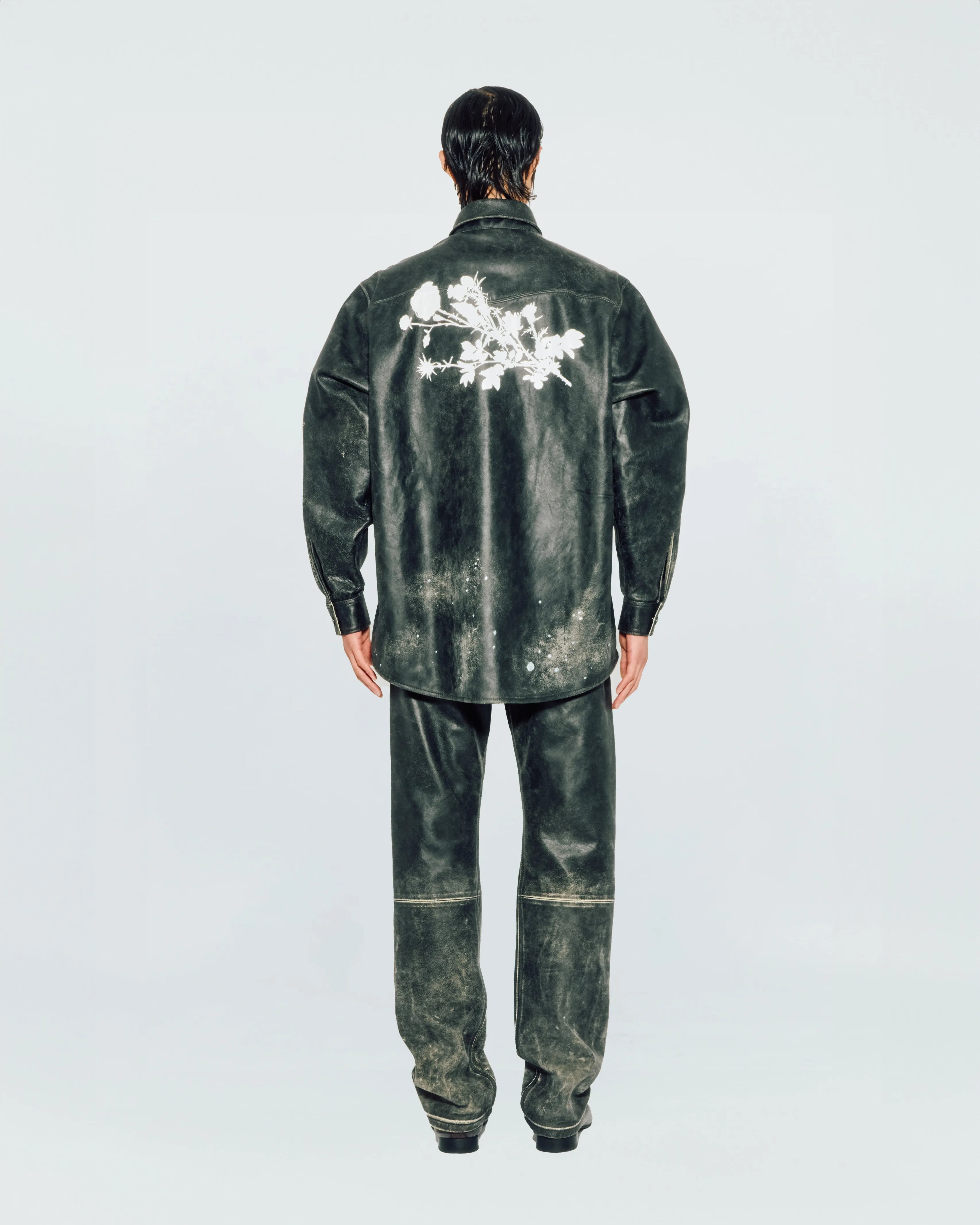 BLACK LEATHER PRINTED SHIRT sold by KUSIKOHC product image thumbnail 5