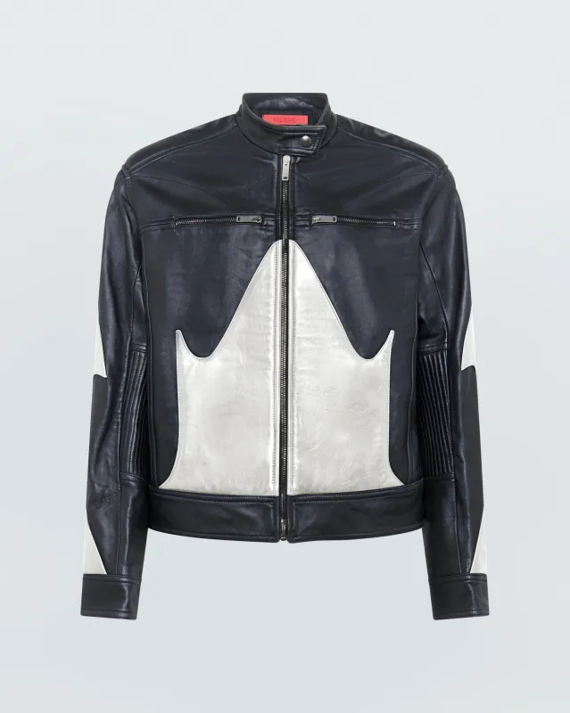 BIKER FAUX LEATHER JACKET made by KUSIKOHC