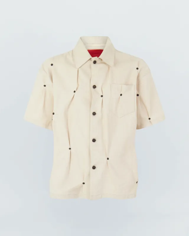 MULTI RIVET DENIM SHORT SLEEVE SHIRTS sold by KUSIKOHC