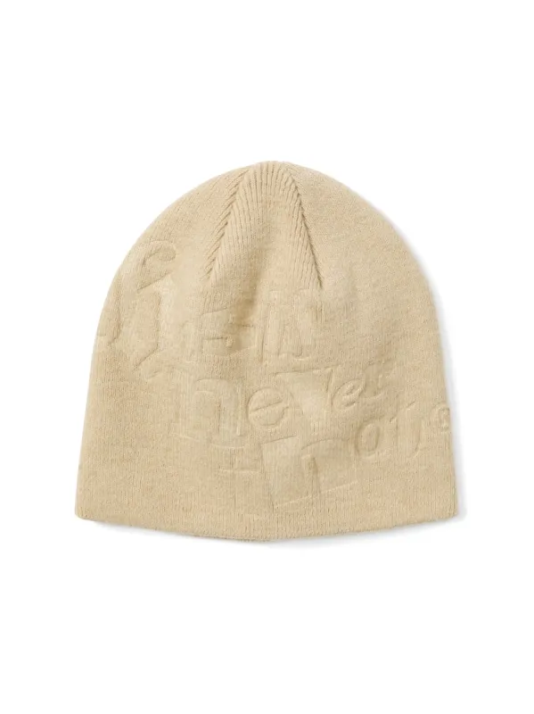 Debossed No Cuff Beanie sold by thisisneverthat