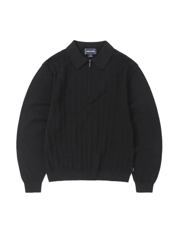 Cable Knit Zip Polo sold by thisisneverthat