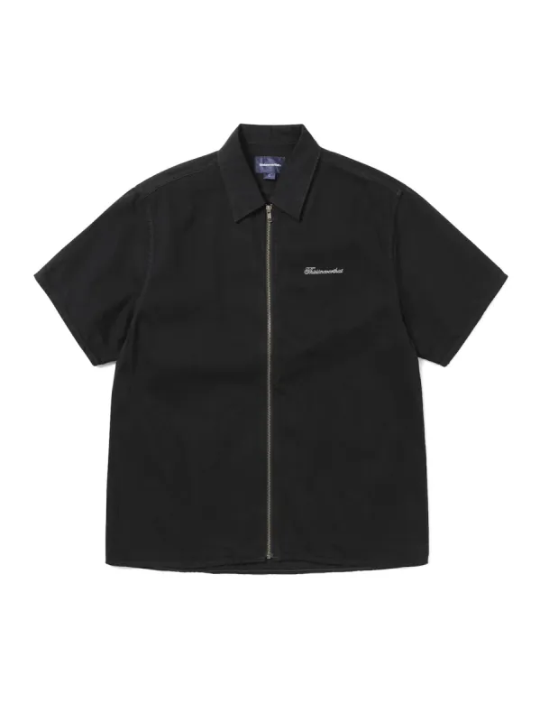 Washed Denim Zip S/S Shirt sold by thisisneverthat