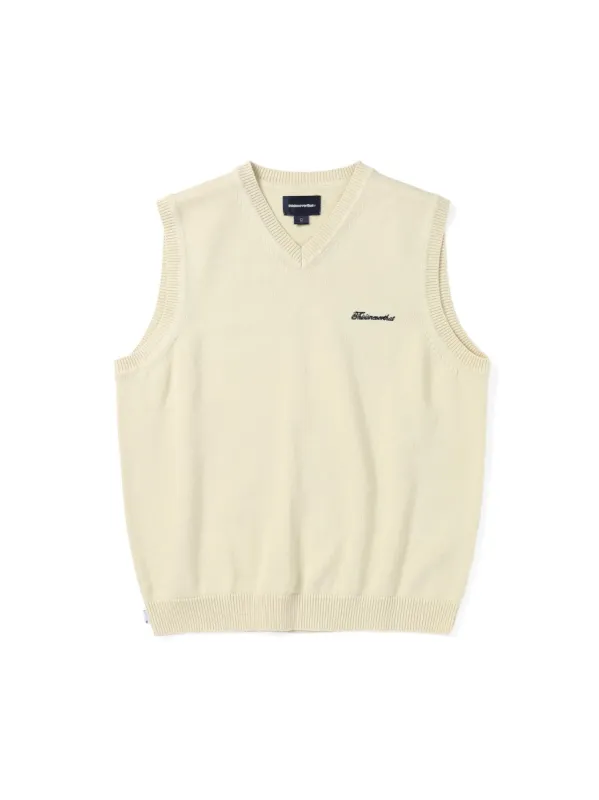 Script Logo Knit Vest sold by thisisneverthat