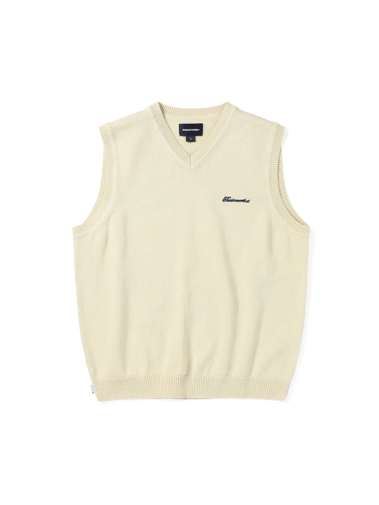 Script Logo Knit Vest sold by thisisneverthat