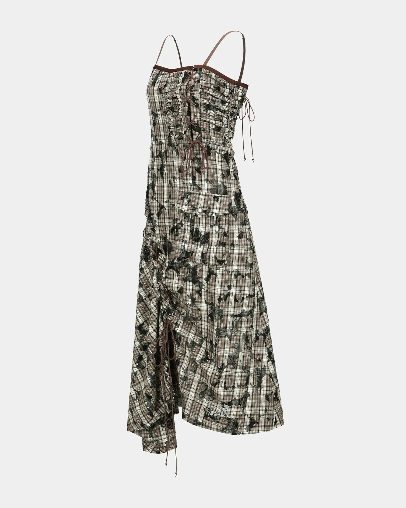 MAISIE BURNT-OUT CHECK DRESS atb1191w(BEIGE) sold by Andersson Bell product image thumbnail 3