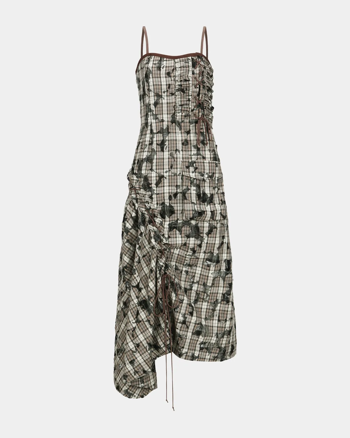 MAISIE BURNT-OUT CHECK DRESS atb1191w(BEIGE) sold by Andersson Bell product image thumbnail 2