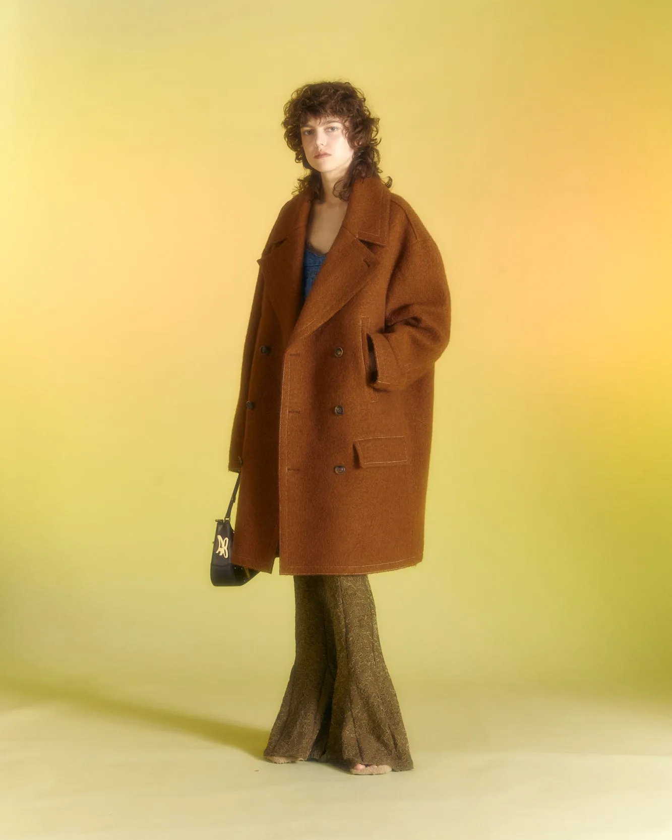 UNISEX LEON PEA COAT awa558u(BROWN) sold by Andersson Bell product image thumbnail 5