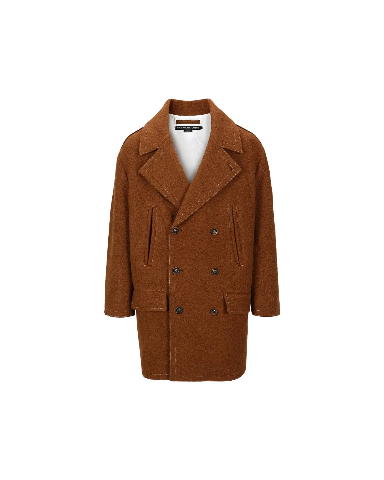 UNISEX LEON PEA COAT awa558u(BROWN) sold by Andersson Bell product image thumbnail 2