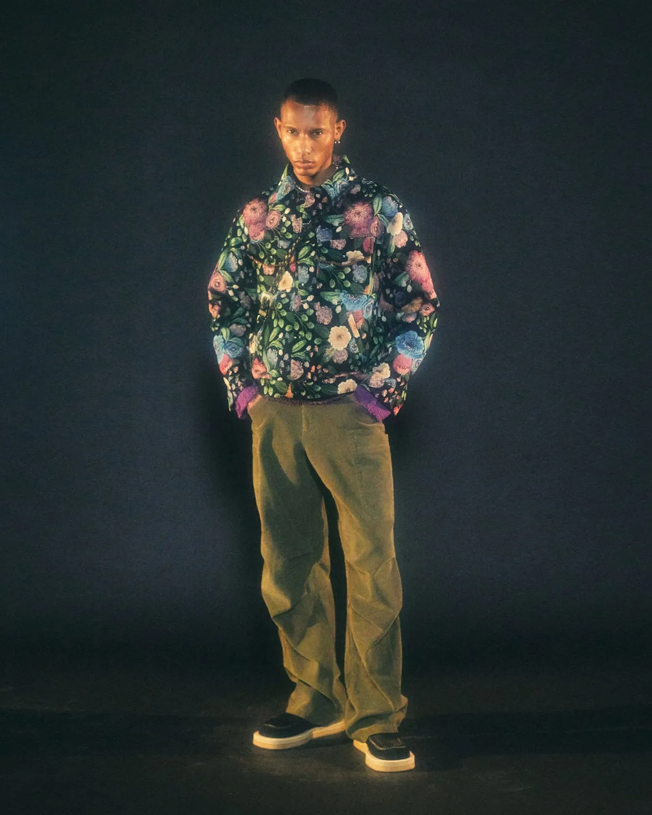 FLOVER JACQUARED TRUCKER JACKET awa463m(BLACK) sold by Andersson Bell product image thumbnail 4