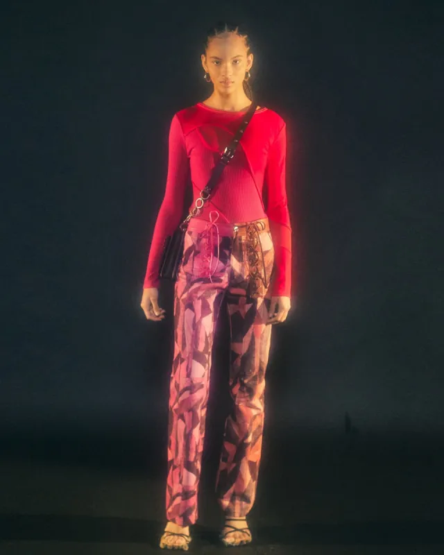 (WOMEN) EVA MESH COMBO LINED TOP atb776w(PINK) sold by Andersson Bell