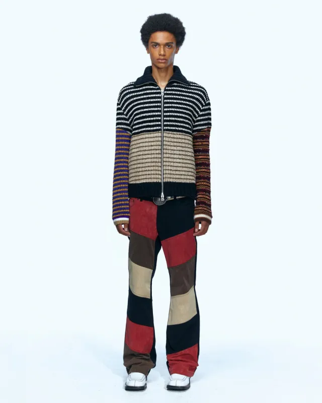 COLOR CONTRAST BIKER JEANS apa560m(BLACK) made by Andersson Bell