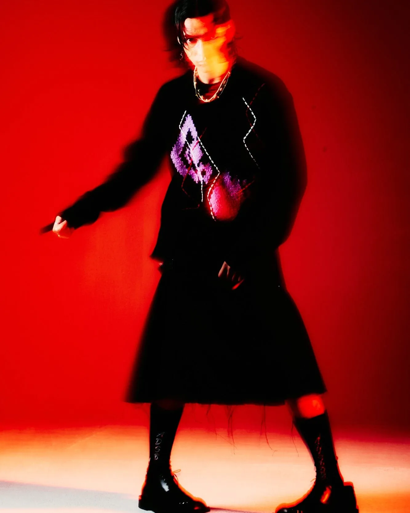 ARGYLE CREW-NECK SWEATER atb1025m(BLACK) sold by Andersson Bell product image thumbnail 5